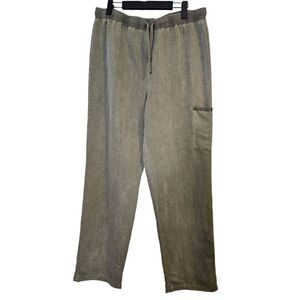 Bamboo Traders dusty green wide leg pants. Size L.